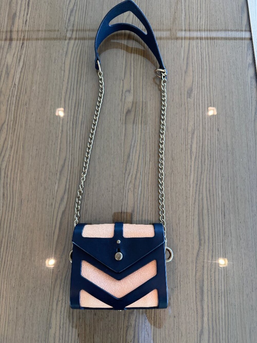 Fleet Ilya cage shoulder bag black and tan leather
